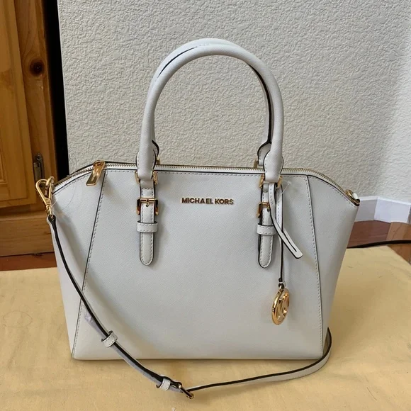 NWT Michael Kors Large Ciara White Satchel bag - Picture 1 of 8